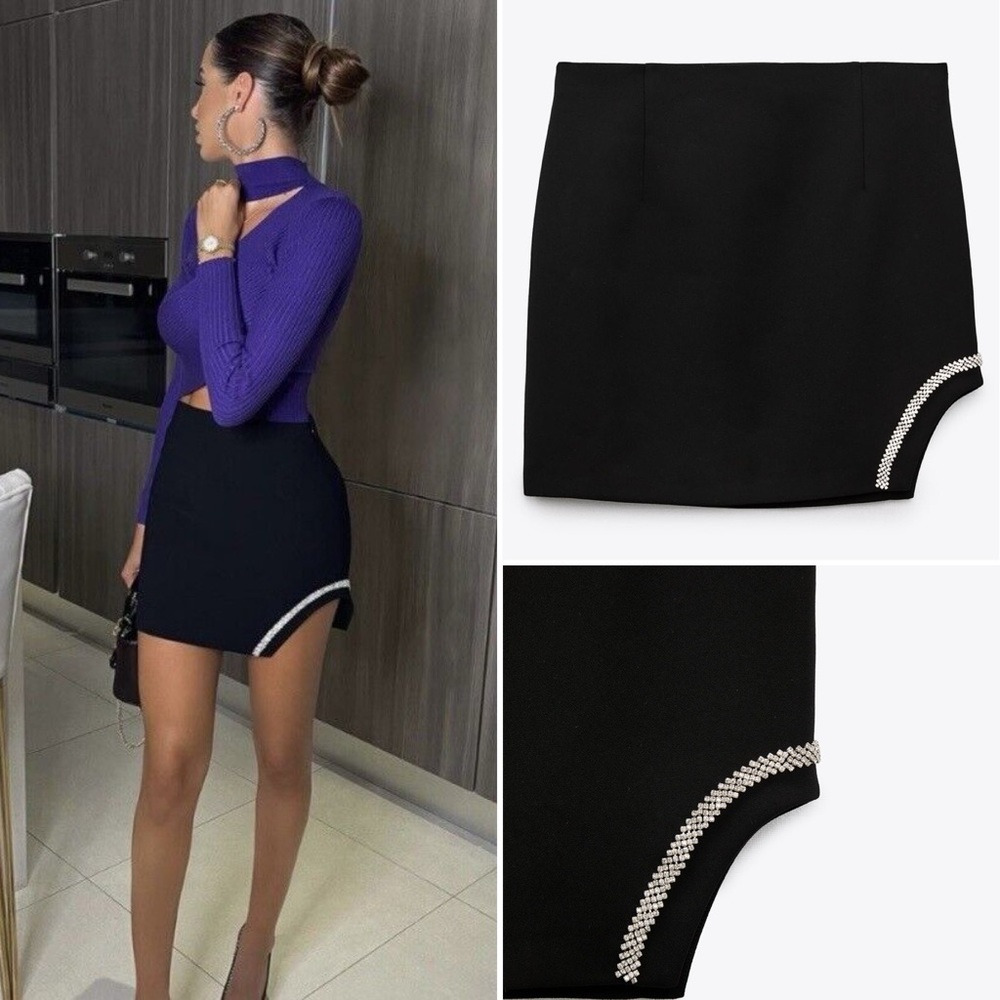 ZARA Bloggers Fav Jewel Trim Skirt